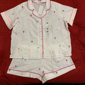 Short Sleeves Pajama Set Coconut Emb Sz UK 20